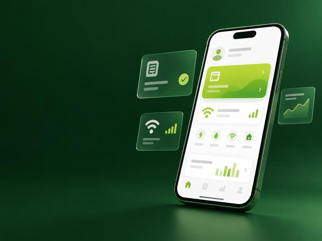 Smartphone exibindo a central do assinante