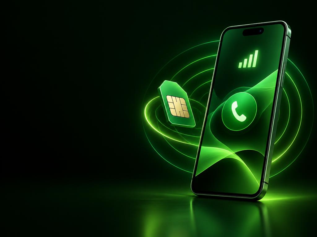 Smartphone e chip conectados à rede móvel